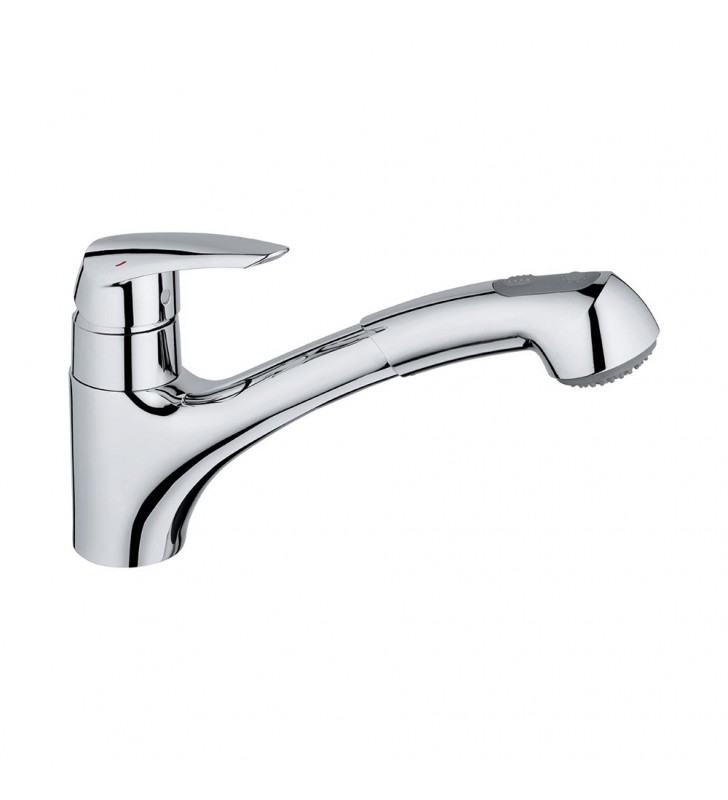 Rubinetto per lavello grohe, serie eurodisc new, bocca girevole con doccetta estraibile a due getti Grohe SCARUB0240CR