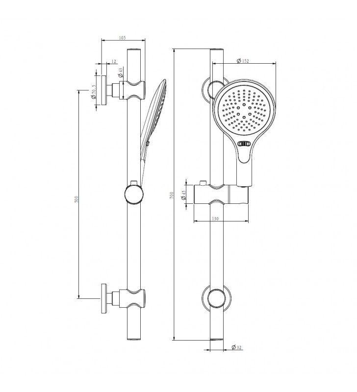 Saliscendi serie circe con risparmio acqua Idrobric BLISAL0119CR