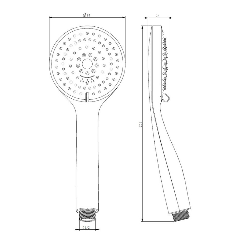 Doccino a risparmio acqua cromato con tre getti eternity Idrobric BLIDOC0195CR