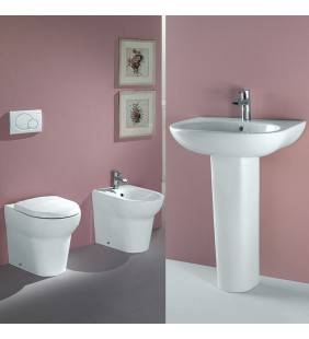 Set sanitari a terra serie infinity con lavabo 60cm con colonna Rak Ceramics Setinfinity