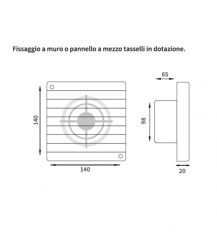 Aspiratore assiale da parete 100 Idrobric SFUASP0090AS