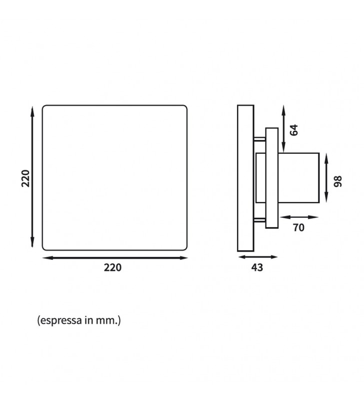 Aspiratore 100 con frontale personalizzabile Idrobric SFUASP0096AS