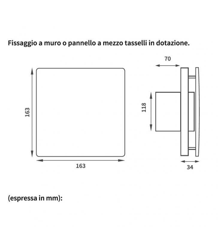 Aspiratore da parete con apertura e chiusura automatica e timer regolabile da 5 a 30 minuti Idrobric SFUASP0095AS