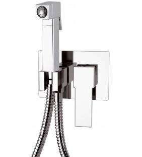 Miscelatore incasso per shut-off con doccetta shut-off , supporto doccia-presa acqua e flessibile doccia. Remer Q60