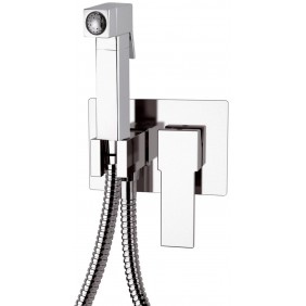 Miscelatore incasso per shut-off con doccetta shut-off , supporto doccia-presa acqua e flessibile doccia. Remer Q60