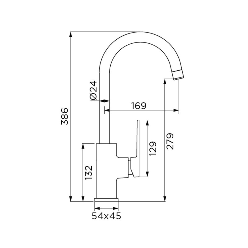 Miscelatore serie eden monocomando lavello bocca alta, finitura cromata Idrobric SCARUB0889CR