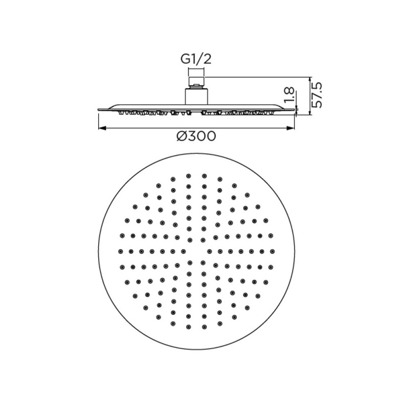 Soffione serie freesby ad 1 getto, cromato Idrobric BLISOF0060CR