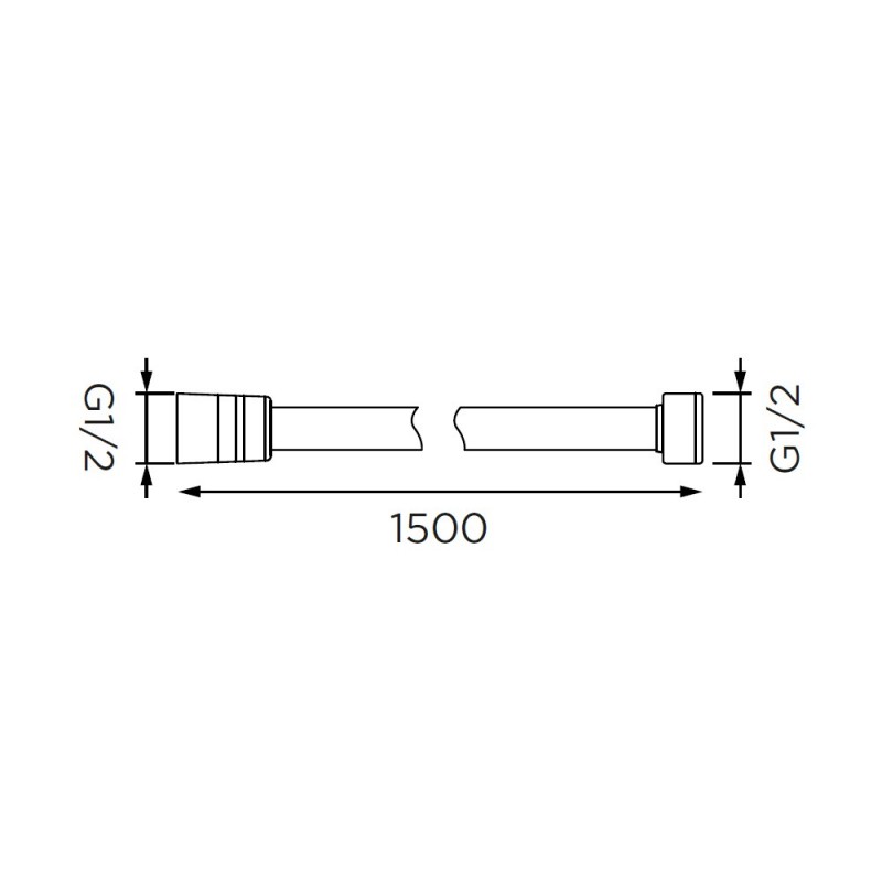 Flessibile doccia in pvc rinforzato argentato da 150 cm Idrobric H0248 150