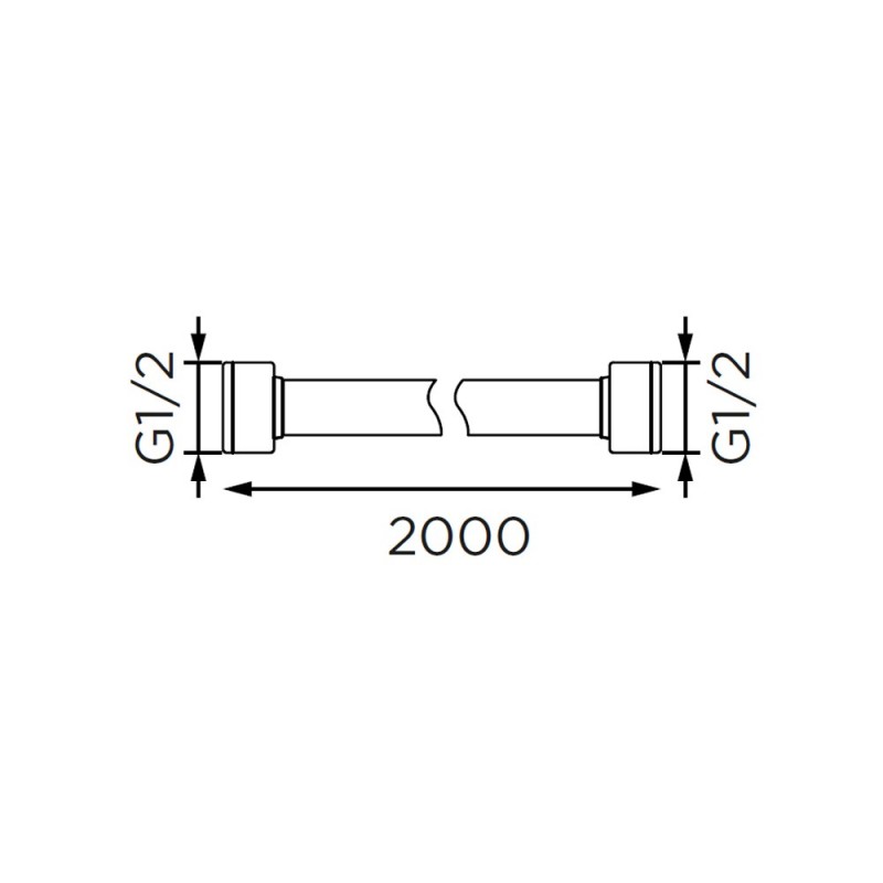 Flessibile doccia in acciaio, cromato da 200 cm Idrobric H0235 200