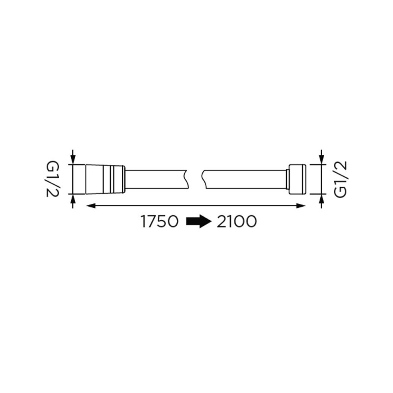 Flessibile doccia in acciaio, cromato, allungabile da 175-200 cm Idrobric H0236 175