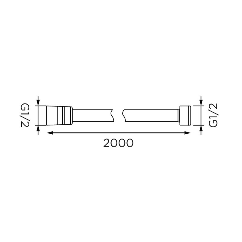 Flessibile da 200 cm in acciaio cromato, doppia aggraffatura Idrobric BLIFLE0025CR