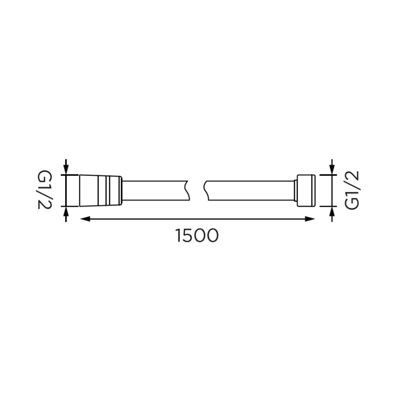 Flessibile doccia da 150 cm cromato-bianco in plastica rinforzata Idrobric H0239 150 BI