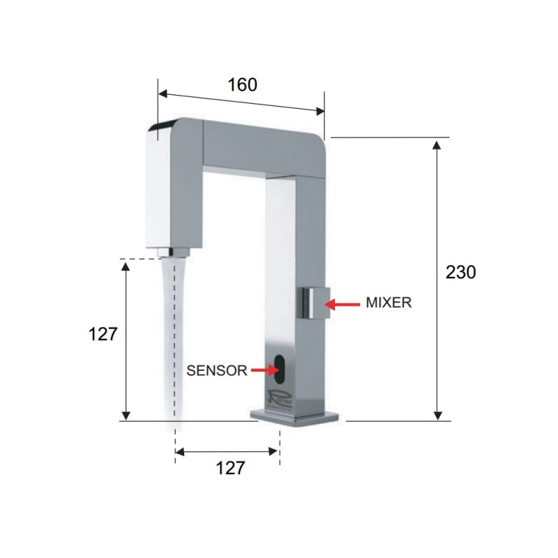 Miscelatore elettronico a sensore a regolazione - sensor Remer SE18