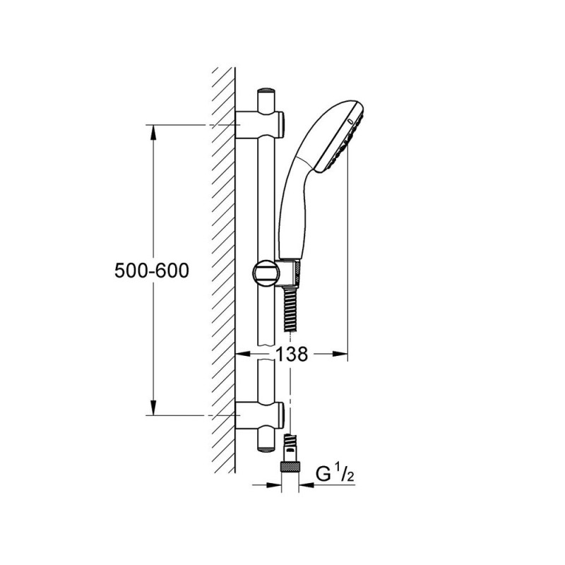 Saliscendi cromato grohe serie vitalio start a 3 getti Grohe BLISAL0121CR