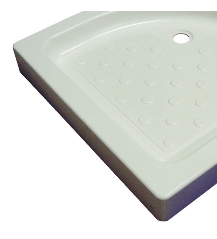 Piatto doccia 80 x 80 in acrilico semicircolare con sifone di scarico incluso Idrobric U82619