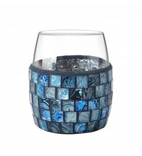 Bicchiere serie crystal in vetro mosaico blu Aquasanit QF9100BL