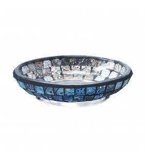 Porta sapone serie crystal in vetro mosaico blu Aquasanit QF9110BL