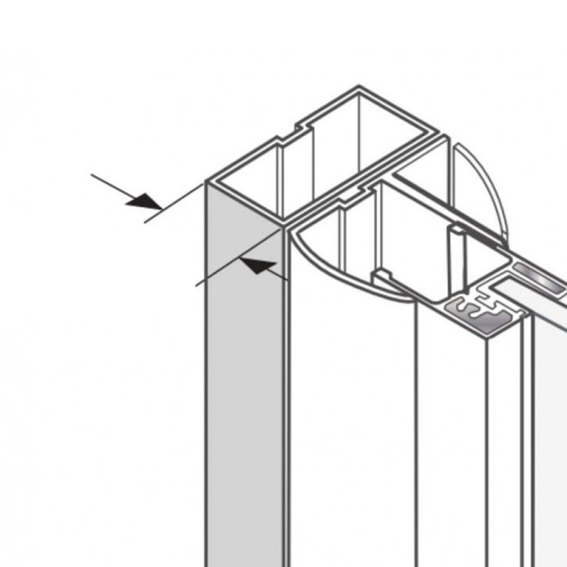 New plus - profilo aggiuntivo 2 cm lato a muro Aquasanit B0380CR