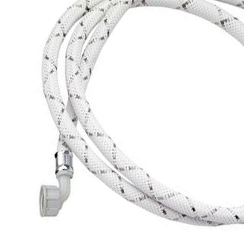 Tubo di carico con treccia in nylon bianco con banda grigia e curvetta 100 cm RR 296100