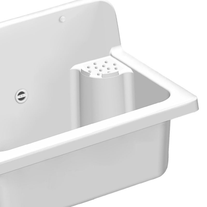 Lavatoio bianco da esterno 56X37 cm da 16 litri Idrobric SCACER0739PI