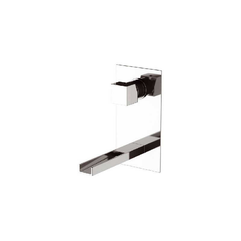 Rubinetto serie cube waterfall ad incasso con piastra rettangolare per lavabo Daniel Rubinetterie CW634CR