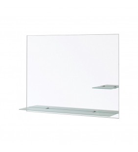 Specchio con mensole satinate 80x60 cm Feridras 178024-B