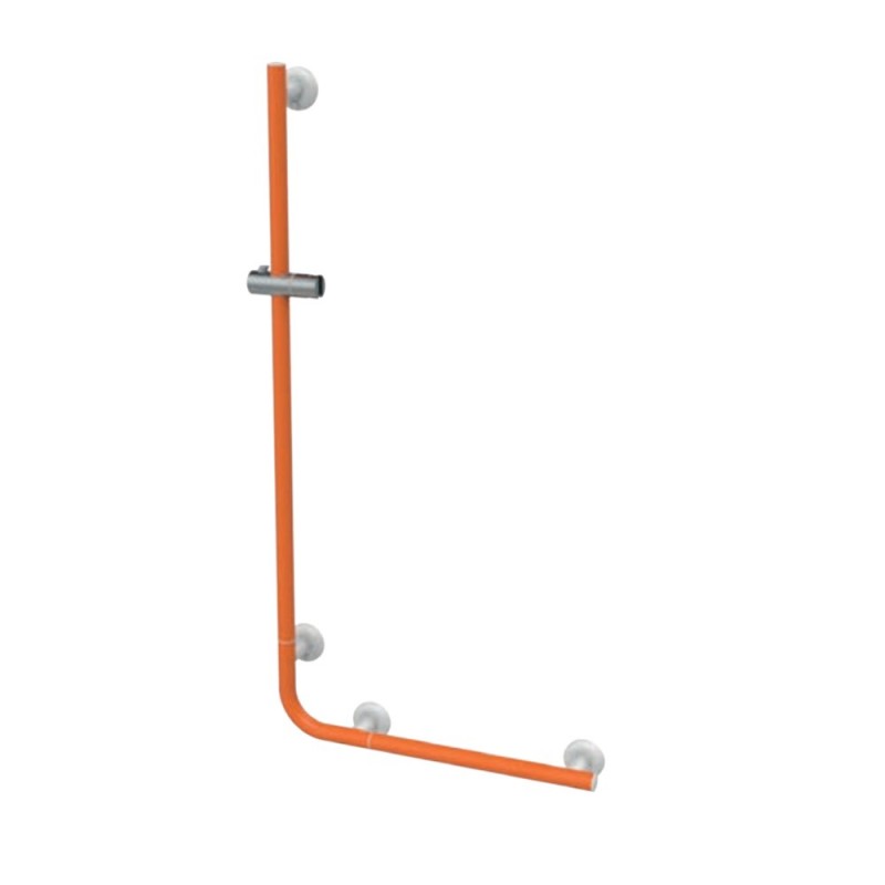  LEO-X032SDF/65 Saliscendi angolare con maniglia 120x60 arancio senza doccino e flessibile