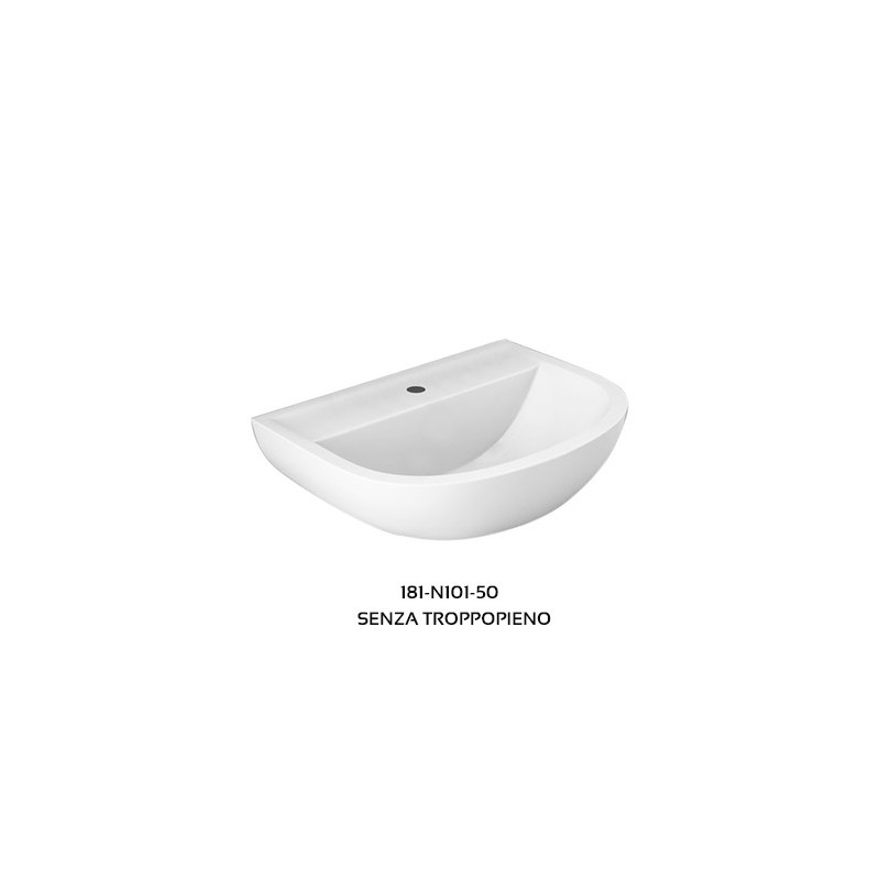 Lavabo 55 cm in porcellana serie compact Rak Ceramics 181-N101-55