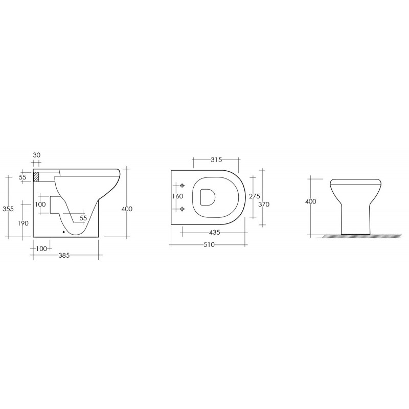 Vaso filo muro serie compact con scarico universale Rak Ceramics 181-N450