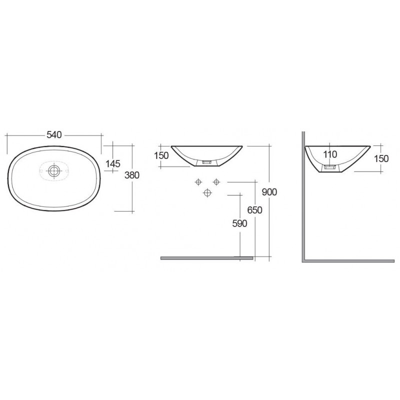 Lavabo d'appoggio morning Rak Ceramics 181-R120