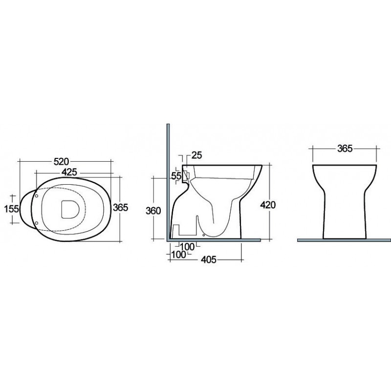 Vaso scarico pavimento rimless morning scarico a pavimento Rak Ceramics 181-R400-P