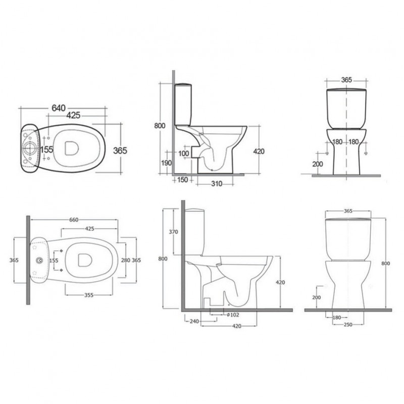 Vaso monoblocco rimless morning con scarico a pavimento Rak Ceramics 181-R420-P