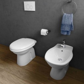 Set vaso wc e bidet tradizionali a pavimento - Serie Karla Rak Ceramics wbkarlater