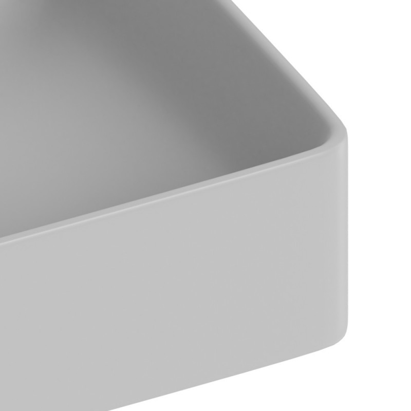 Lavabo d'appoggio quadrato in ceramica da 36x36 cm grigio - Serie Nature Idrobric SCACER0850GR