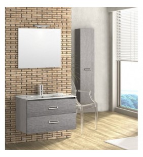 Mobile bagno sospeso fantasy 90 cm grigio matrix con lavabo e specchio DH 142-PF20090-GM