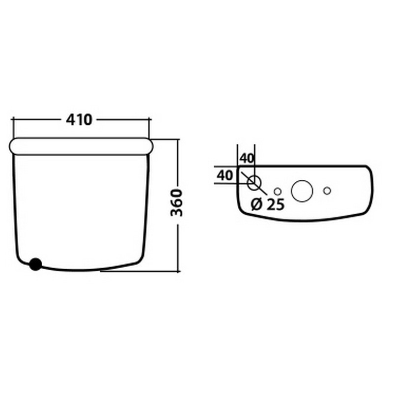 Cassetta per vaso monoblocco felce in porcellana LINPH 180-F500