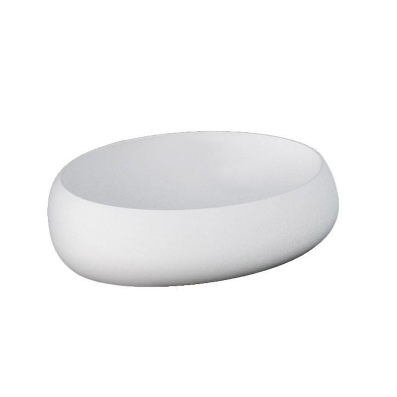 Lavabo da appoggio cloud ovale bianco opaco Rak Ceramics 182-P112-BM58