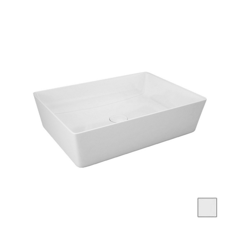 Lavabo da appoggio feeling rettangolare bianco opaco Rak Ceramics 182-F111-BM