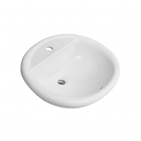 Lavabo sopra-piano bianco con foro rubinetto cm 57x48 LINPH 185-LS65