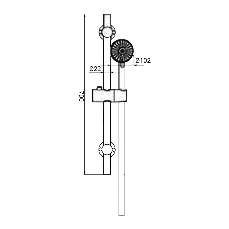 Saliscendi con doccino a 5 getti - Serie Ermes Idrobric BLISAL0129CR