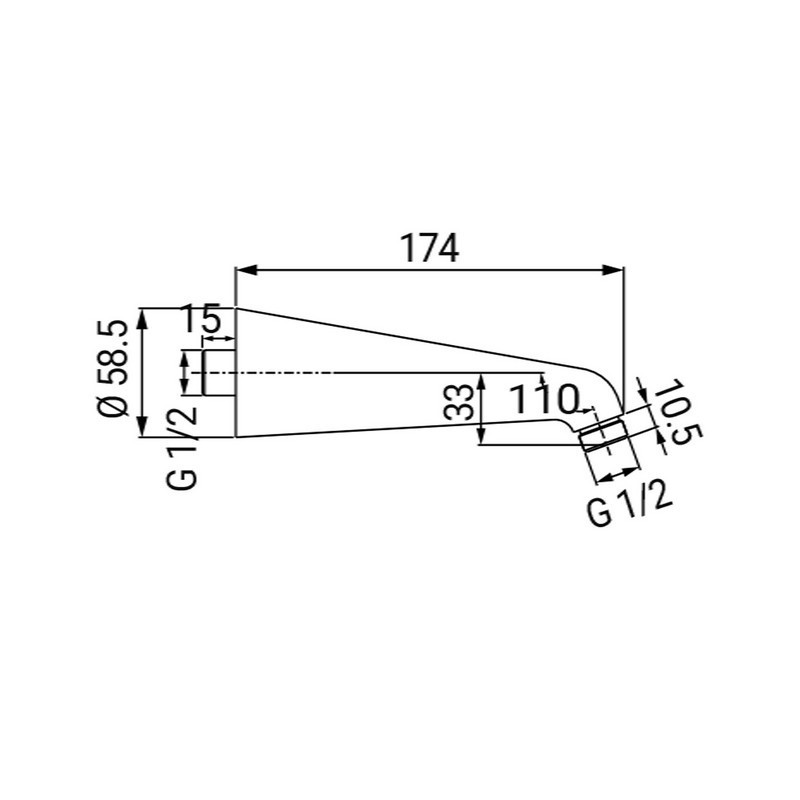 Braccio doccia 17,5 cm, cromato Idrobric CARBRA0015CR