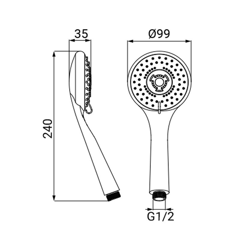 Doccetta cromata a 5 getti - serie Anafi Idrobric CAVDOC0236CR