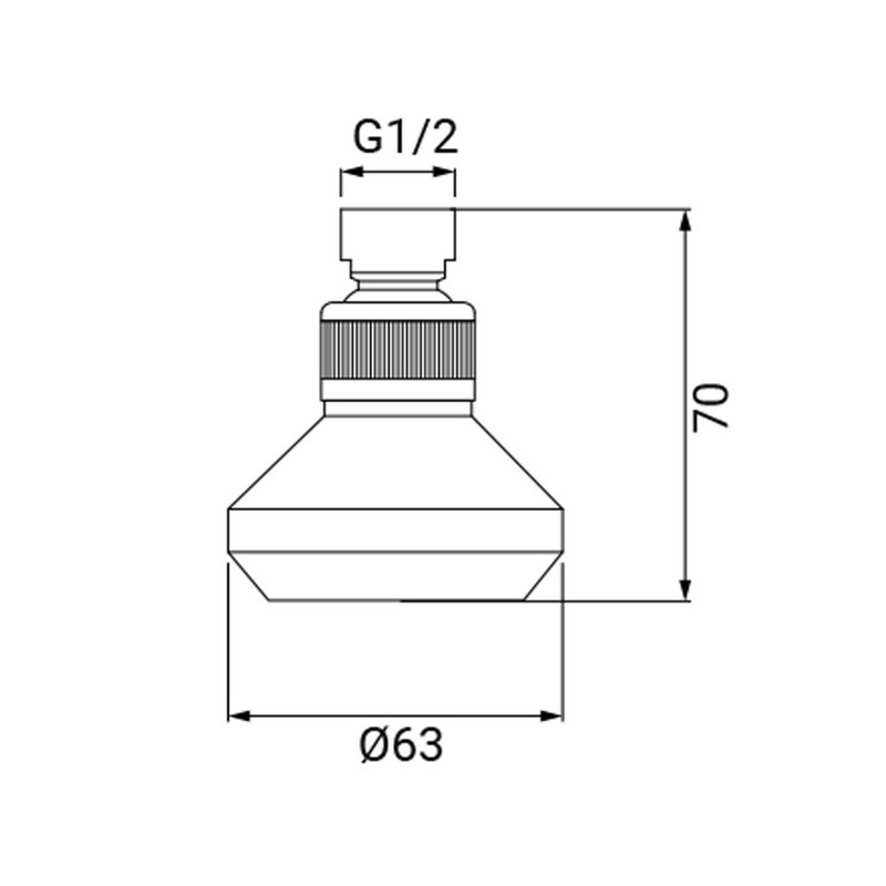 Soffione stampato a snodo ad 1 getto, cromato Idrobric F0181