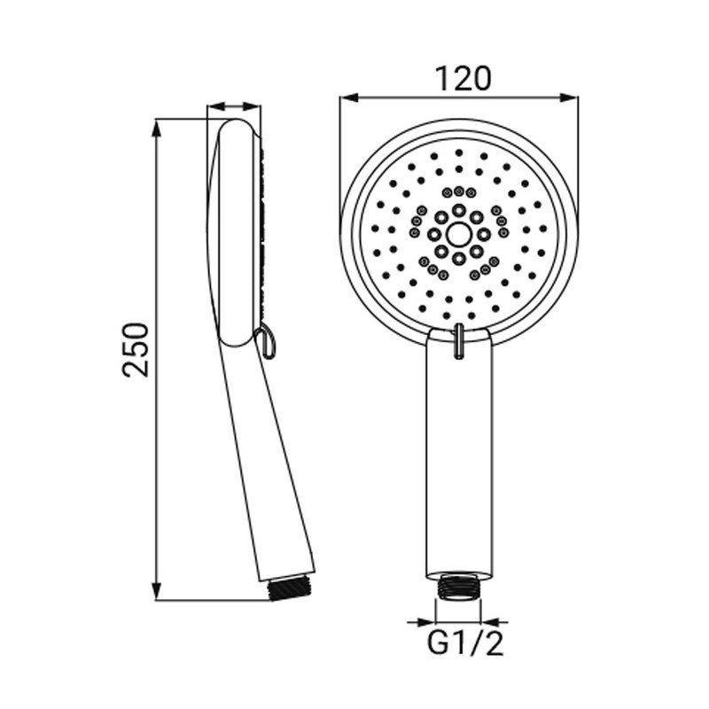 Doccetta cromata a 3 getti con puntine autopulenti - serie milos Idrobric SAPDOC0216CR