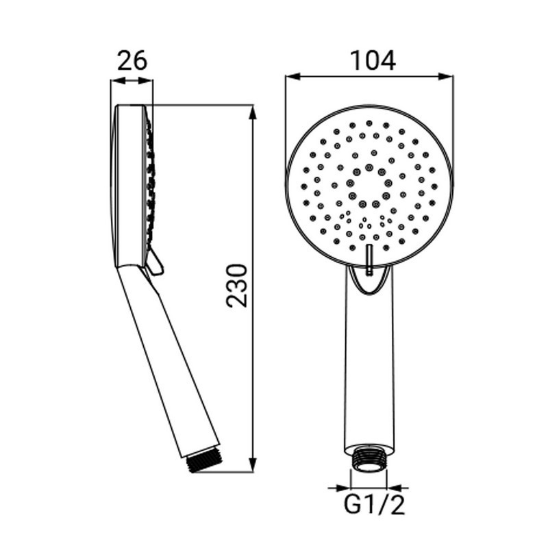 Doccia cromata a 3 getti con risparmio d'acqua - serie zante Idrobric SAPDOC0220CR