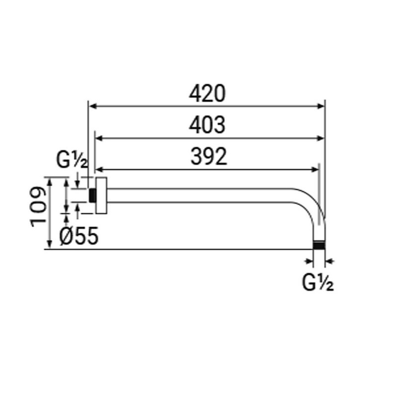 Braccio doccia ideal standard serie idealrain lungo 40 cm, in ottone cromato Ideal Standard SCADOC0159CR