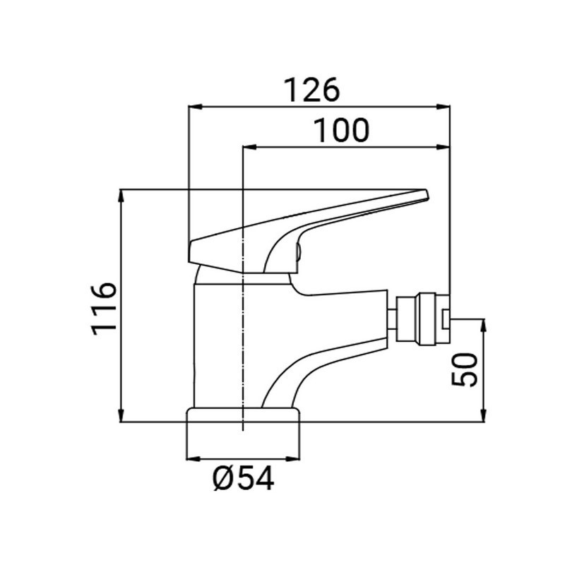 Miscelatore serie mia per bidet cromato Idrobric SCARUB0724CR