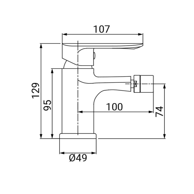 Miscelatore bidet serie one, finitura cromata Idrobric SCARUB0870CR