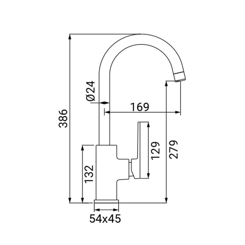 Miscelatore serie eden monocomando lavello bocca alta, finitura cromata Idrobric SCARUB0889CR