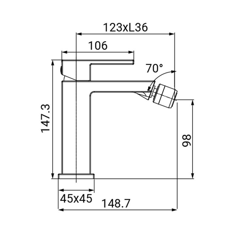 Miscelatore bidet finitura cromata, serie zoe Idrobric SCARUB0896CR